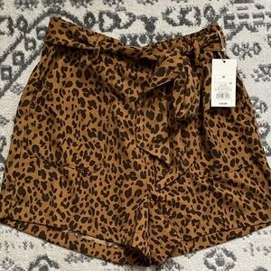 A NEW DAY Brown Leopard High Waist Women's Shorts NWT